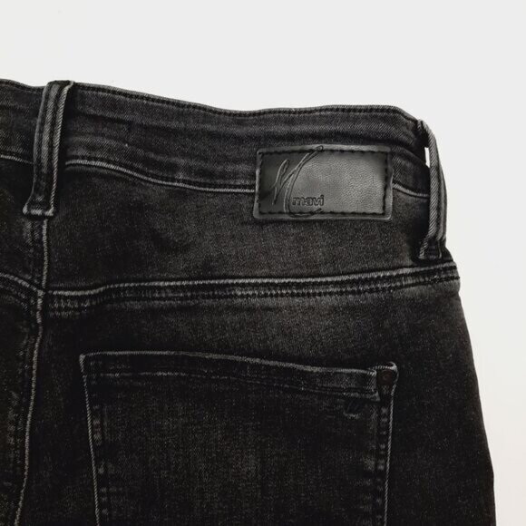 MAVI Jeans Co. High Rise Distressed Ripped Cuffed Hem Black Jean Shorts Sz 25 - Picture 7 of 14